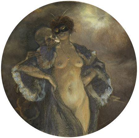 Sample artwork by Jan Frans Boever (1872 - 1949), known for symbolist, allegory themed painting, art nouveau figure - View similar artists and auction records