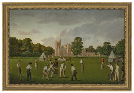 A Cricket Match, with Canford Manor beyond