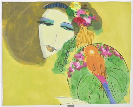 Girl with Parrot