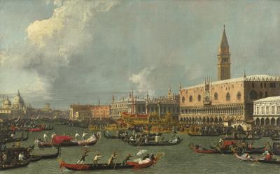 Sample artwork by Canaletto (1697 - 1768), known for landscape, cityscape, harbor views of venice painting, etching - View similar artists and auction records