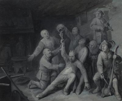 The King Drinks (recto); Figure study (verso)