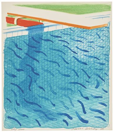 Pool made with paper and blue ink for book, from: Paper Pools