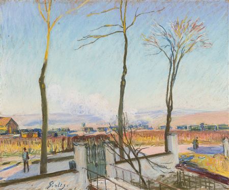 La gare de Moret-sur-Loing,soleil dhiver