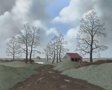Winter Landscape with a Cattle Pool