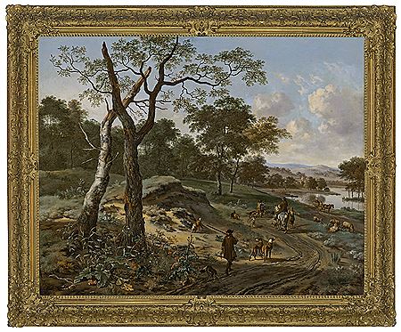 A wooded landscape with figures on a path and a lake beyond by Jan Wynants - Auction record, sale price, and art valuation. Compare with similar artists and explore comparable artworks.