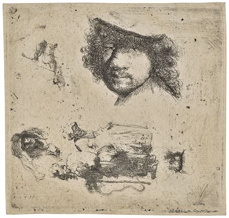 Sheet of Studies: Head of the Artist, a Beggar Couple, Heads of an Old Man and Old Woman, etc.