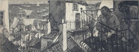 Two Men on a Balcony