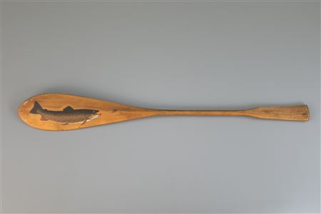 World's-Fair Miniature Canoe Paddle with Trout