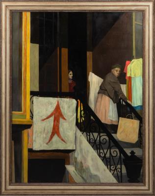 Street Scene, Buffalo, New York, 1958 by Virginia Cuthbert - Auction record, sale price, and art valuation. Compare with similar artists and explore comparable artworks.
