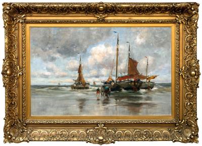 Sample artwork by Charles Paul Gruppe (1860 - 1940), known for marine, landscape, and genre painting - View similar artists and auction records