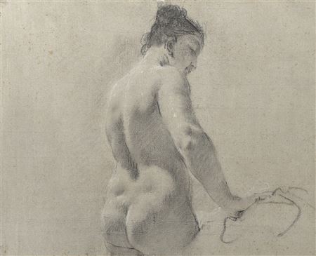 Femme nue debout vue de dos (recto); Jeune garçon en buste (verso)