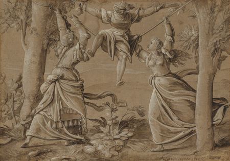 Two women fighting over the favors of a young man