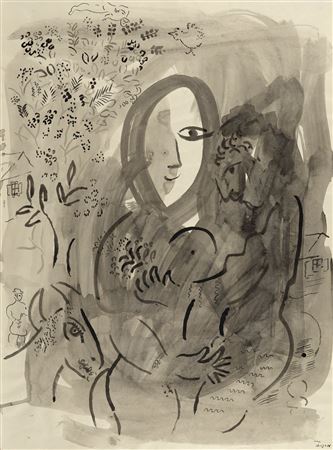 Scene around the woman with the moon face