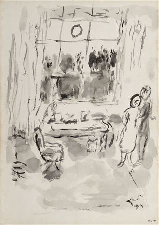 Couple in front of the workshop bay window