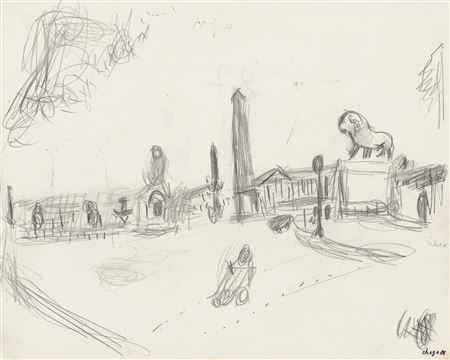 Sketch for "Landscape of Paris, Place de la Concorde"