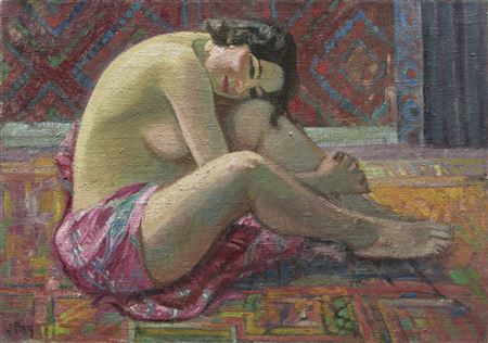 Mireille in a Red Bathrobe