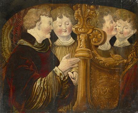 Quatre anges entourant un trône