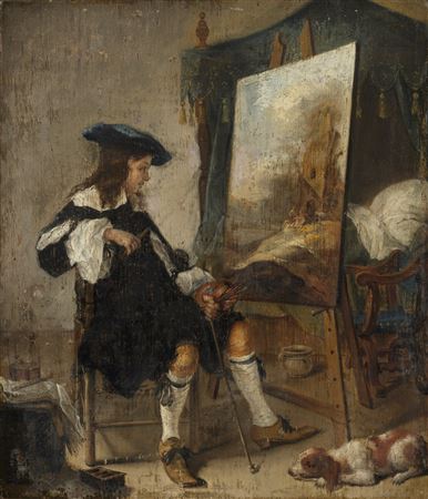 Le peintre devant son chevalet