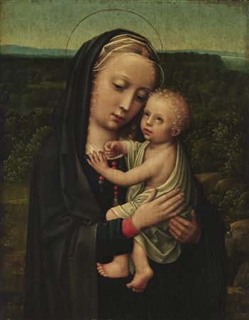 Vierge à l'Enfant dans un paysage