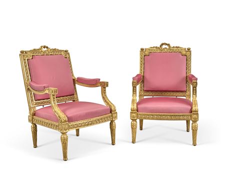 PAIR OF LOUIS XVI PERIOD QUEEN'S ARMCHAIRS
