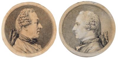 Deux portraits de profil: Pierre de Clibereil et Jacques Roland de Lorenci