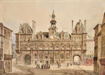 The Paris City Hall in 1830