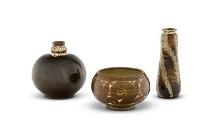 Group of two vases and a bowl