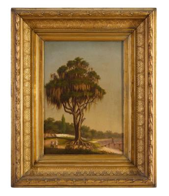 Biloxi, Mississippi, Scene with Painter at Easel and Fisherman