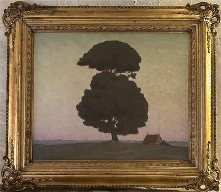 The tree and the thatched cottage