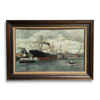 Nantes, the busy port at Quai de la Fosse by Edmond Bertreux - Auction record, sale price, and art valuation. Compare with similar artists and explore comparable artworks.