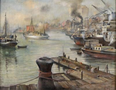 Düsseldorf Harbor around 1920 by Bernhard Templin - Auction record, sale price, and art valuation. Compare with similar artists and explore comparable artworks.
