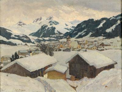 Winter village view