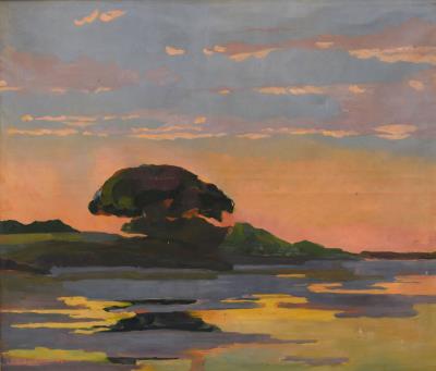 Lake at sunset by Charles Victor Guilloux - Auction record, sale price, and art valuation. Compare with similar artists and explore comparable artworks.