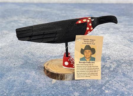 Navajo Folk Art Wood Carving Raven
