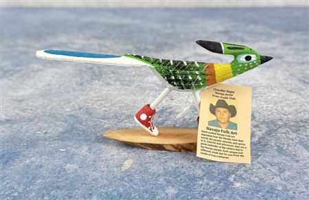 Navajo Folk Art Wood Carving Roadrunner