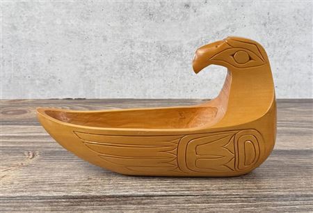 S'Klallam Indian Carved Raven Bowl