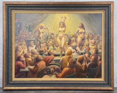 Burlesque Show by Eli Levin - Auction record, sale price, and art valuation. Compare with similar artists and explore comparable artworks.