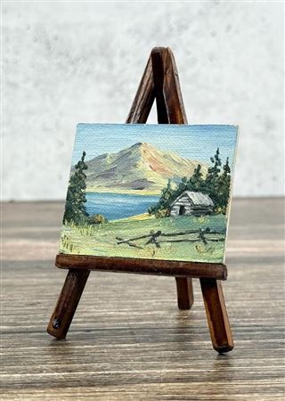 Miniature Montana Landscape Painting