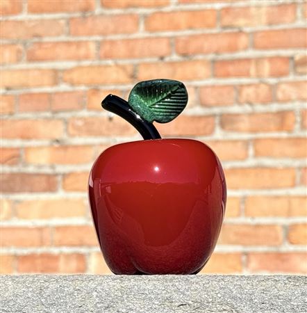 Art Glass Apple Paperweight