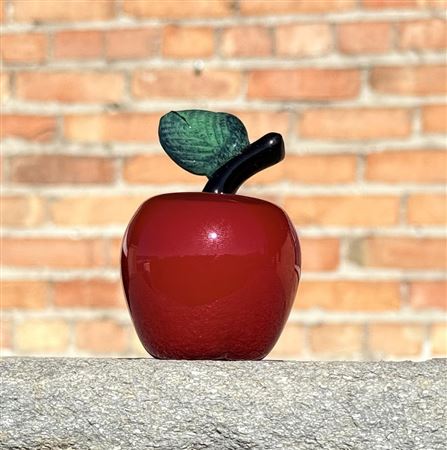 Art Glass Apple Paperweight