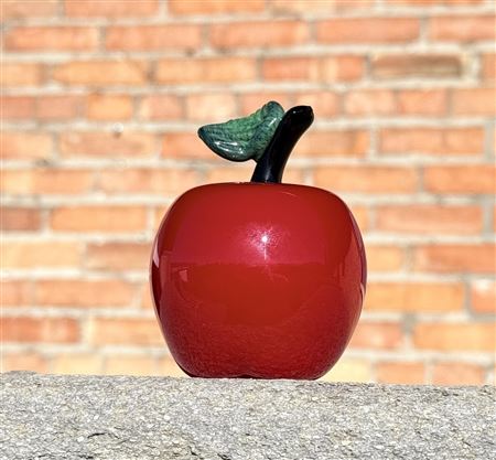 Art Glass Apple Paperweight