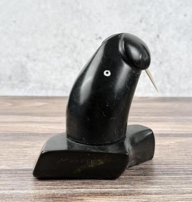 Inuit Soapstone Walrus Carving