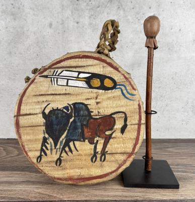 Painted Indian Rawhide Drum