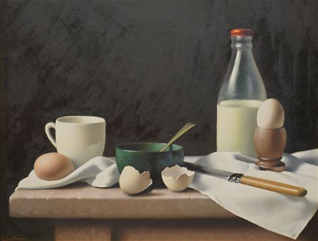 Still Life with Eggs and Milk