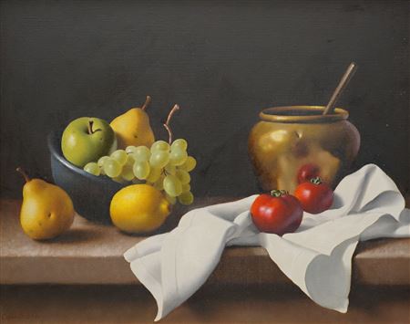 Still Life with Fruit and Brass Pot