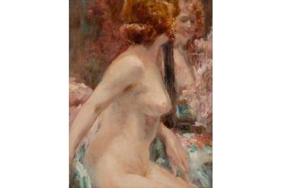 Female Nude at a Mirror