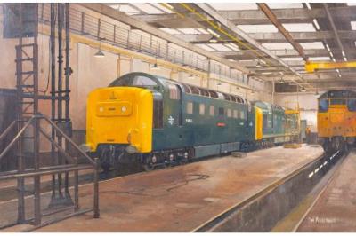 'Scarborough' Engine Shed with Deltic Class 55 Diesel Locomotive