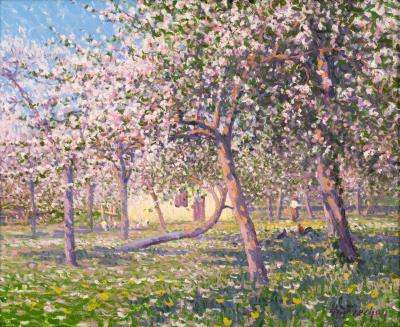 Apple trees in bloom by Charles Frechon - Auction record, sale price, and art valuation. Compare with similar artists and explore comparable artworks.