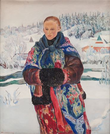 Sample artwork by Wladyslaw Jarocki (1879 - 1965), known for illustrations of the hutsul region, religious and folk themes - View similar artists and auction records