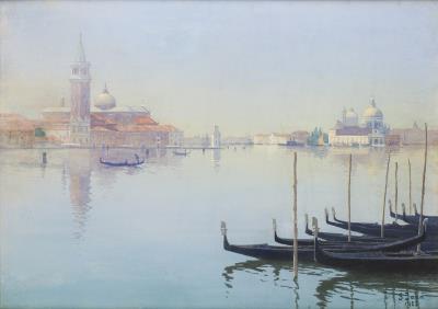 Sample artwork by Soter Jaxa-Malachowski (1867 - 1952), known for landscapes, seascapes, city views, portraits - View similar artists and auction records